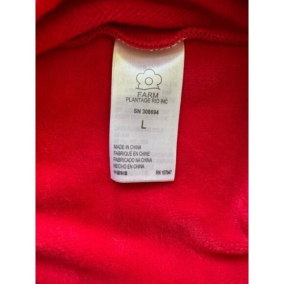 FARM Rio NWT Warm Welcome Sweatdress Sweatshirt Dress Red Rainbow Heart Size L - Picture 11 of 14